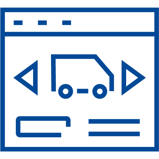 Icona stilizzata di un camion con chiave, su sfondo blu chiaro; rappresenta la gestione della flotta veicoli e delle soluzioni motor pool.
