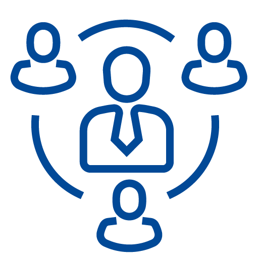 Icona stilizzata di una persona con una valigetta, su sfondo celeste chiaro; rappresenta la gestione delle risorse umane e del personale aziendale.