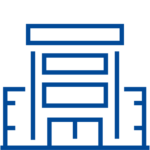 Icona stilizzata di un carrello della spesa con elementi digitali, su sfondo celeste chiaro; rappresenta il settore retail e la grande distribuzione organizzata.