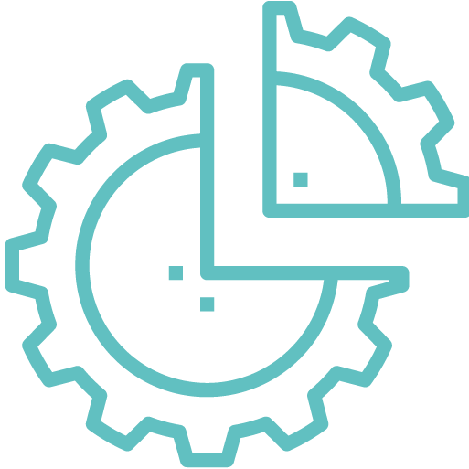 Icona stilizzata composta da tre rettangoli sovrapposti, con angoli arrotondati e sfumature di colore celeste, disposti in modo da formare una rappresentazione astratta di settori interconnessi; simbolo della modularità e adattabilità delle soluzioni offerte.
